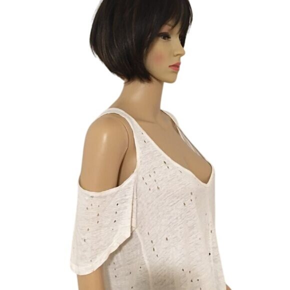 Olivaceous -- Cold Shoulder Linen Blend Top or Coverup - Picture 7 of 16